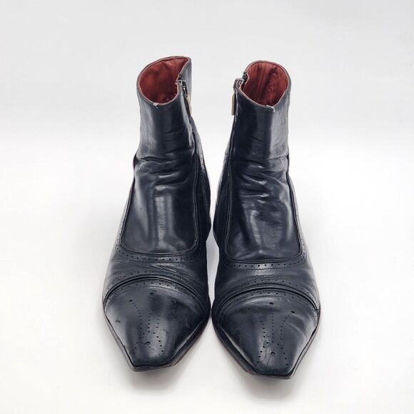 Jo Ghost Vintage HTF Black Leather Ankle Boots Men's Size 40 EU - Picture 2 of 9